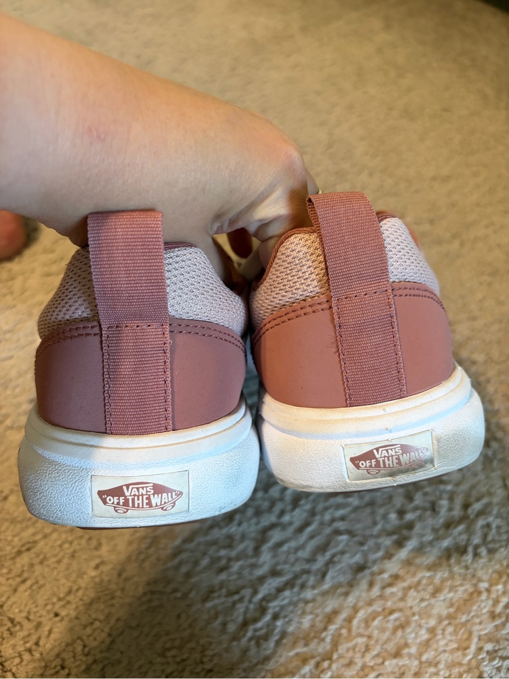 Vans Women’s Pink and White Low-Top Sneakers - Picture 5 of 10
